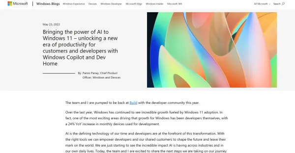 Bringing the power of AI to Windows 11 - unlocking a new era of